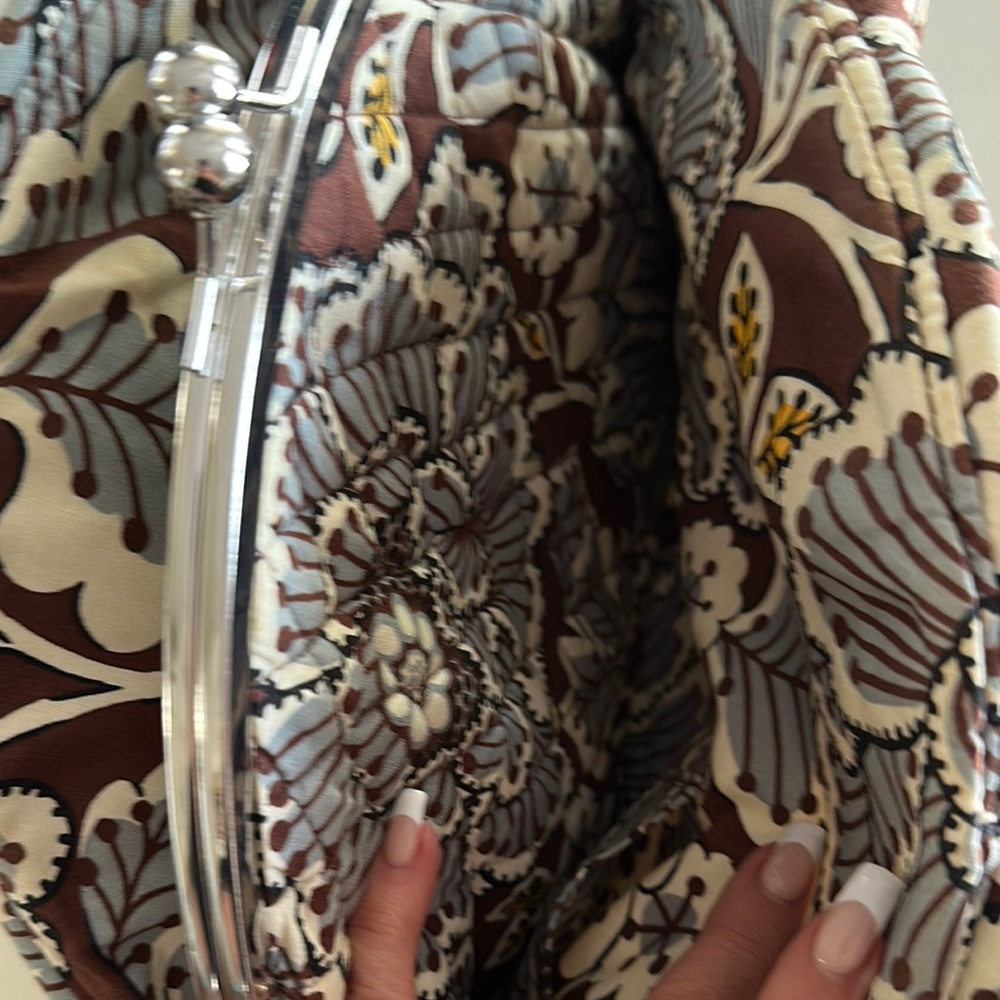 Vera Bradley Floral Patterned Brown and Gray Women's Bag and Wallet Set - Picture 3 of 4